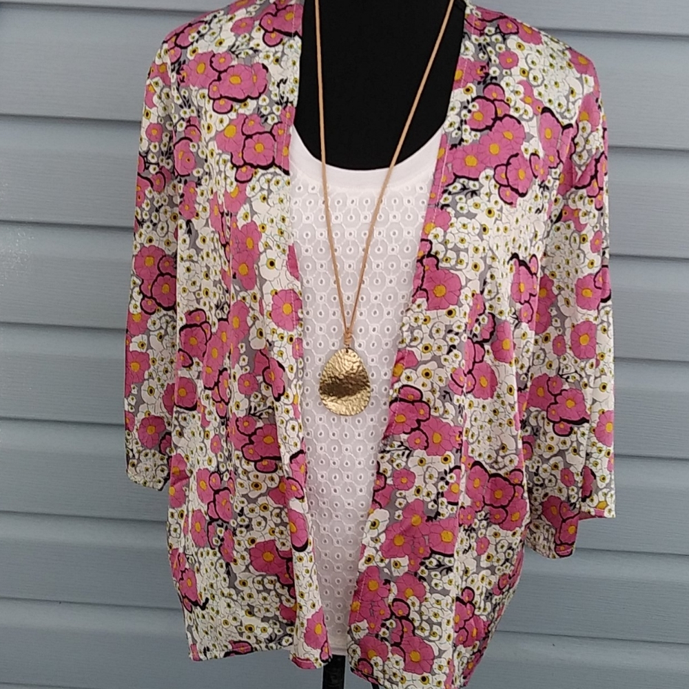 NWT San Souci silky cover blouse size large